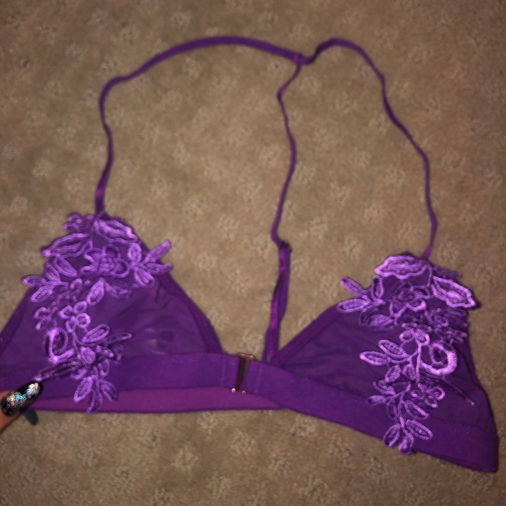 Purple floral bralette